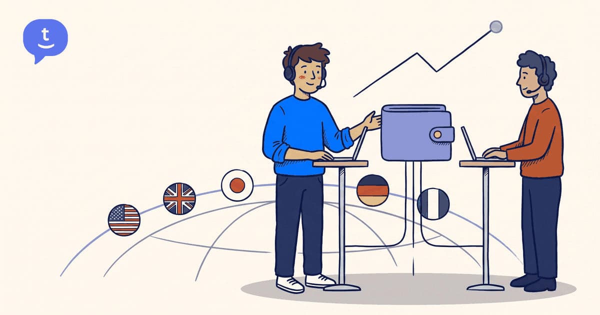 Illustration for the TwinPhone guide: Best VoIP for International Sales Teams