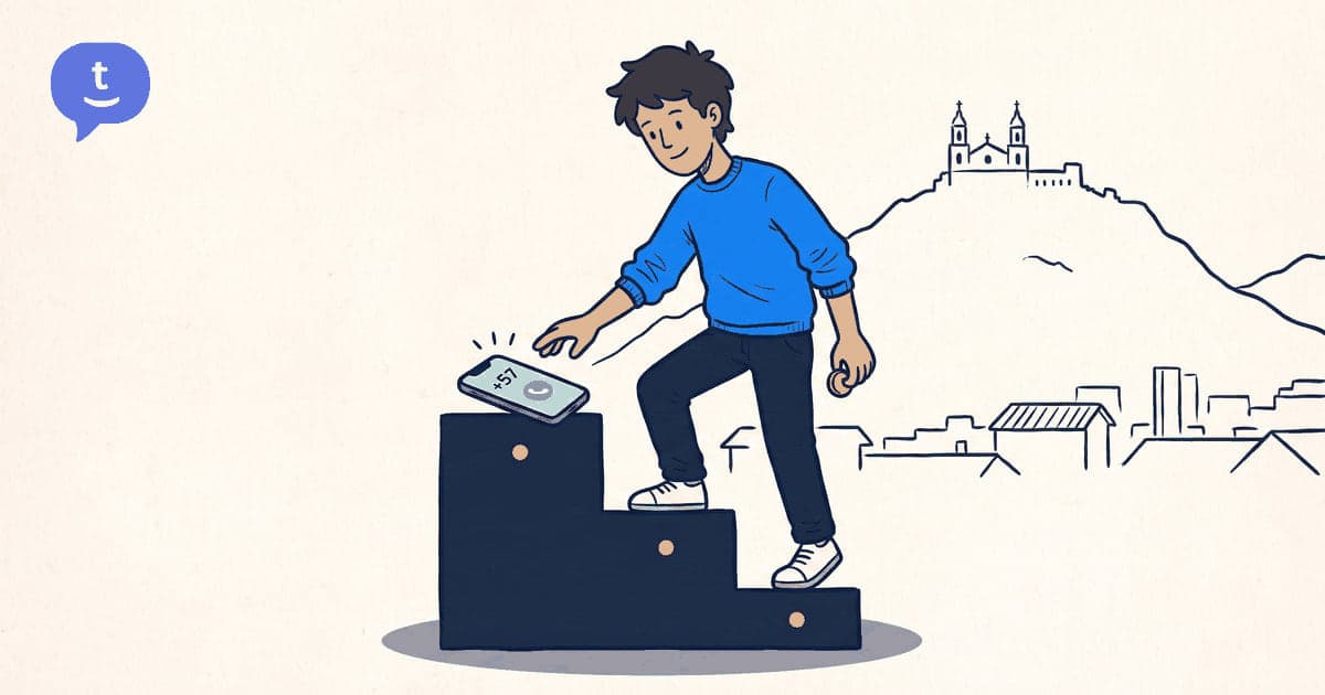 Ilustración: llamar a Colombia desde Estados Unidos por teléfono — guía de TwinPhone