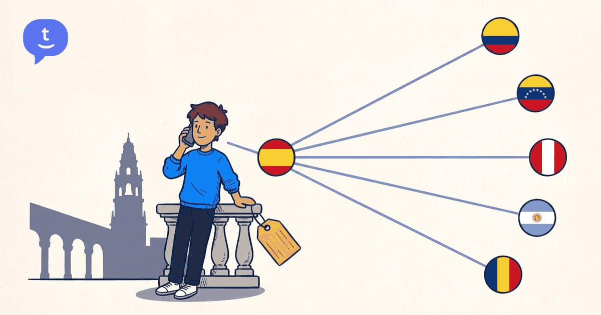 Illustration for the TwinPhone guide: Cheap International Calls from Spain: the 2026 Guide